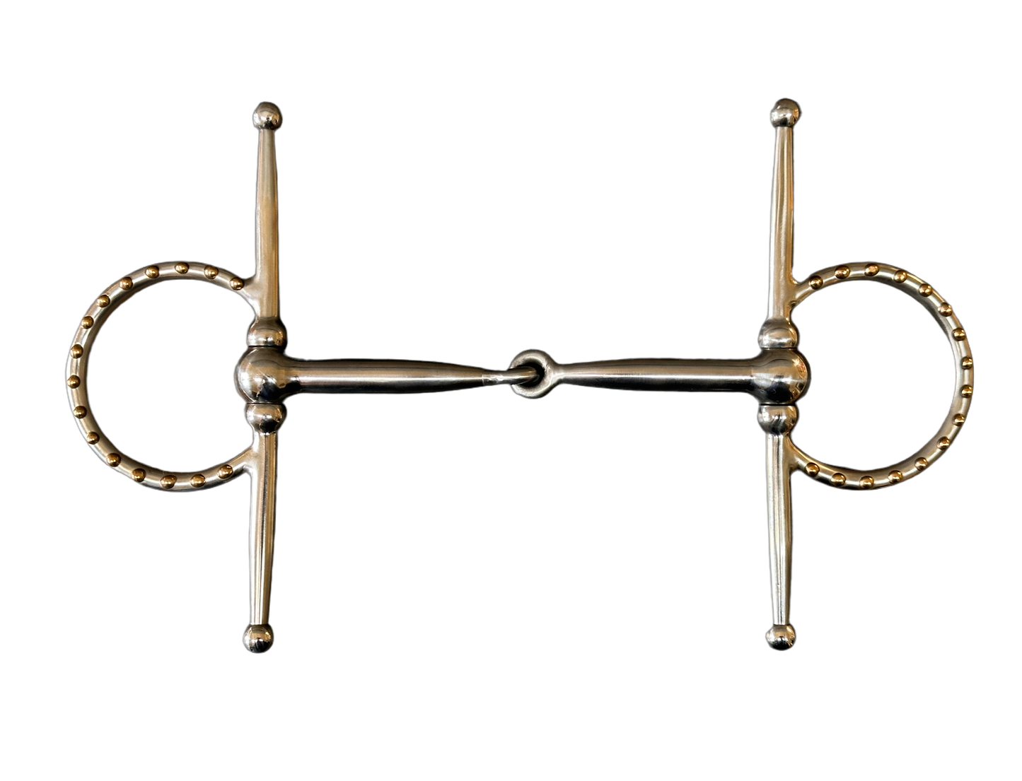 Full Cheek Snaffle Stainless Brass Dots