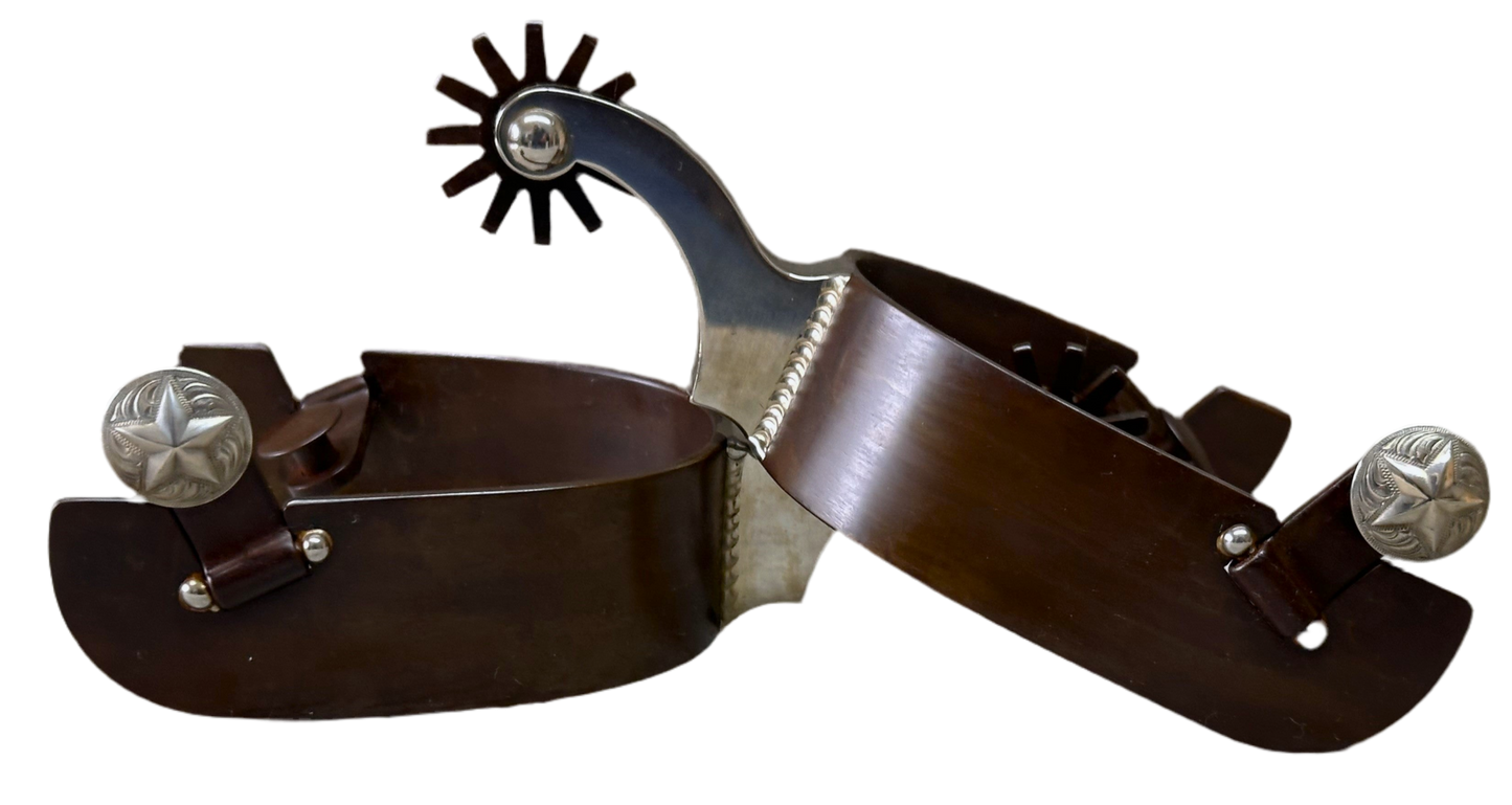 Tige en acier inoxydable Spur #74 avec finition marron-Talonnière pour homme