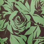 Silk Wild Rag Pattern - Lime Roses on Brown