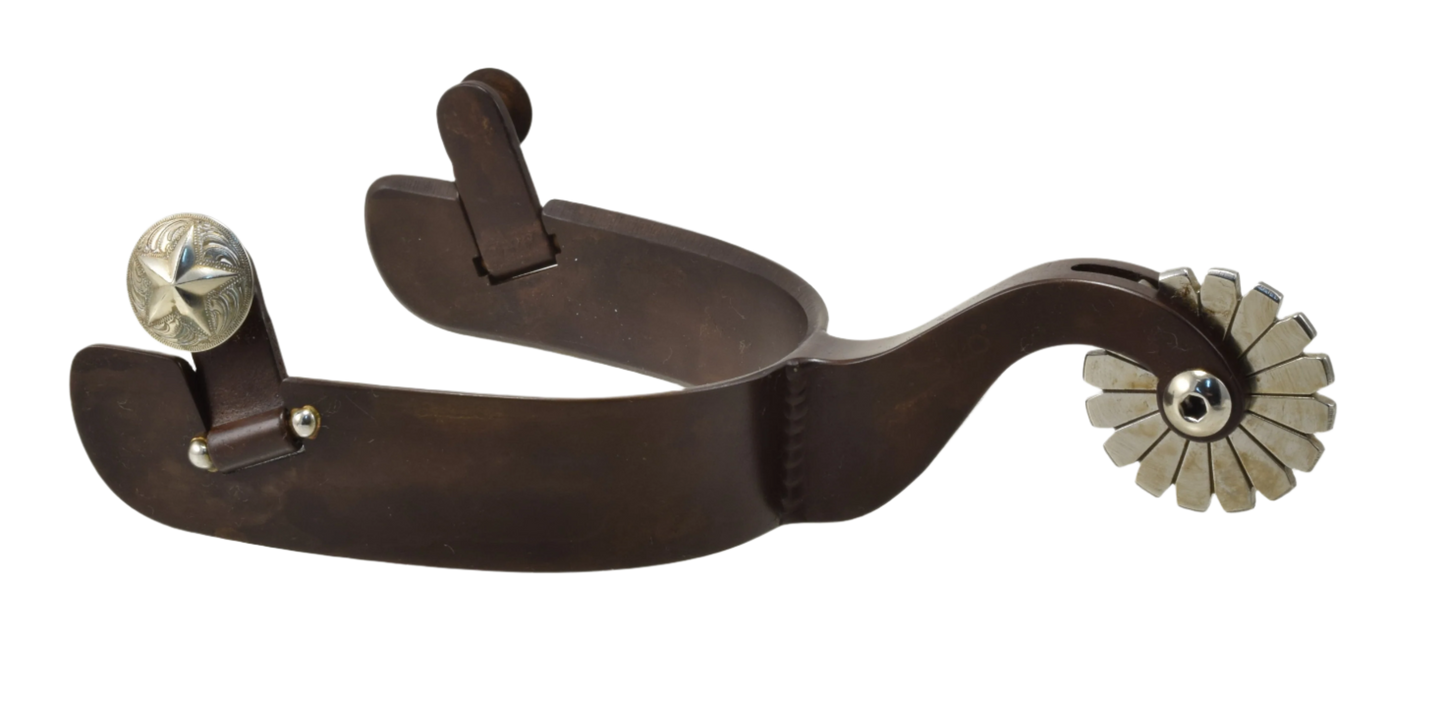 Spur Nr. 59 Texas Heelband in Brown Finish und Stainless Rowel