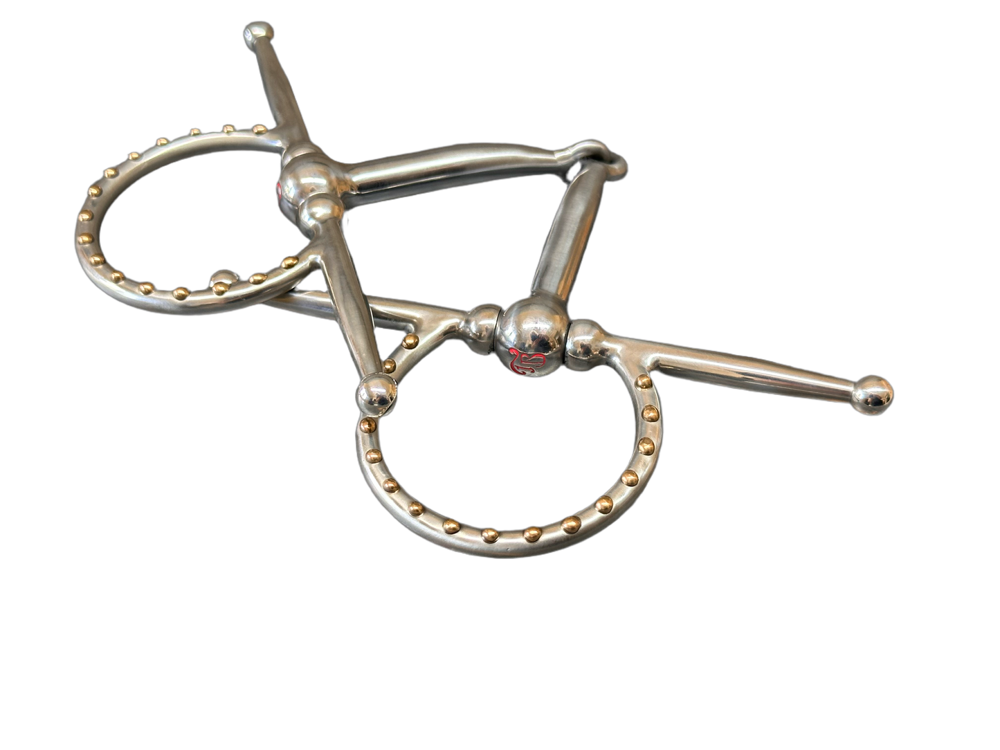 Full Cheek Snaffle Stainless Brass Dots