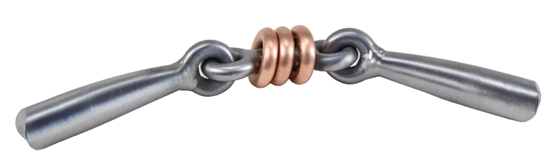 Anillo en D 3 en 1: acero inoxidable con puntos de latón