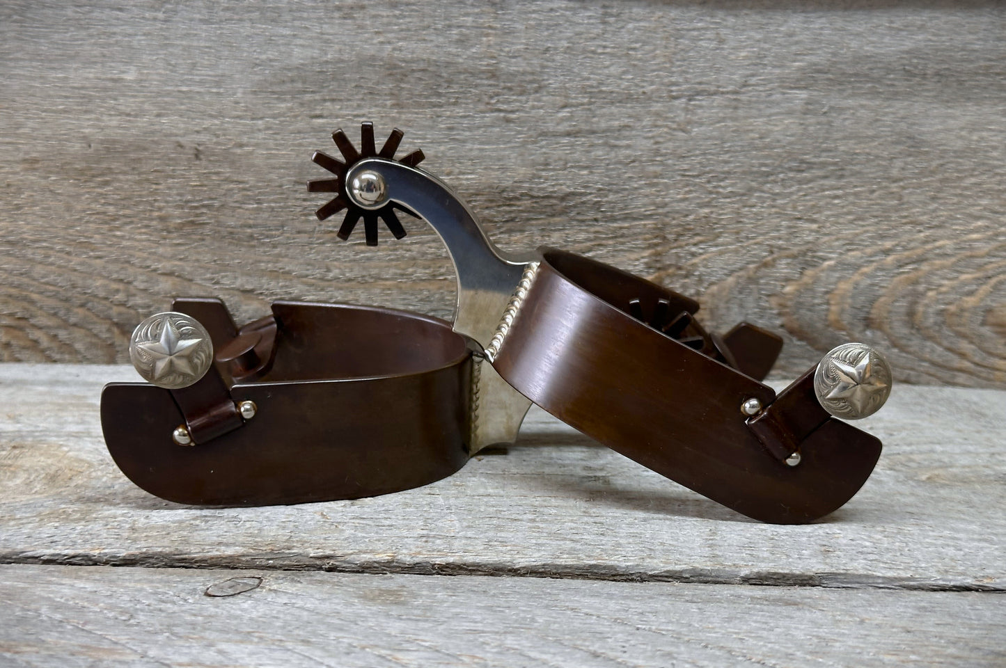 Tige en acier inoxydable Spur #74 avec finition marron-Talonnière pour homme