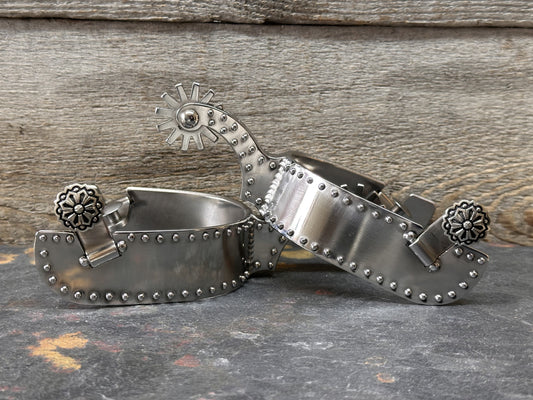 Spur #76 Stainless Spurs with Dots - Mens Heelband