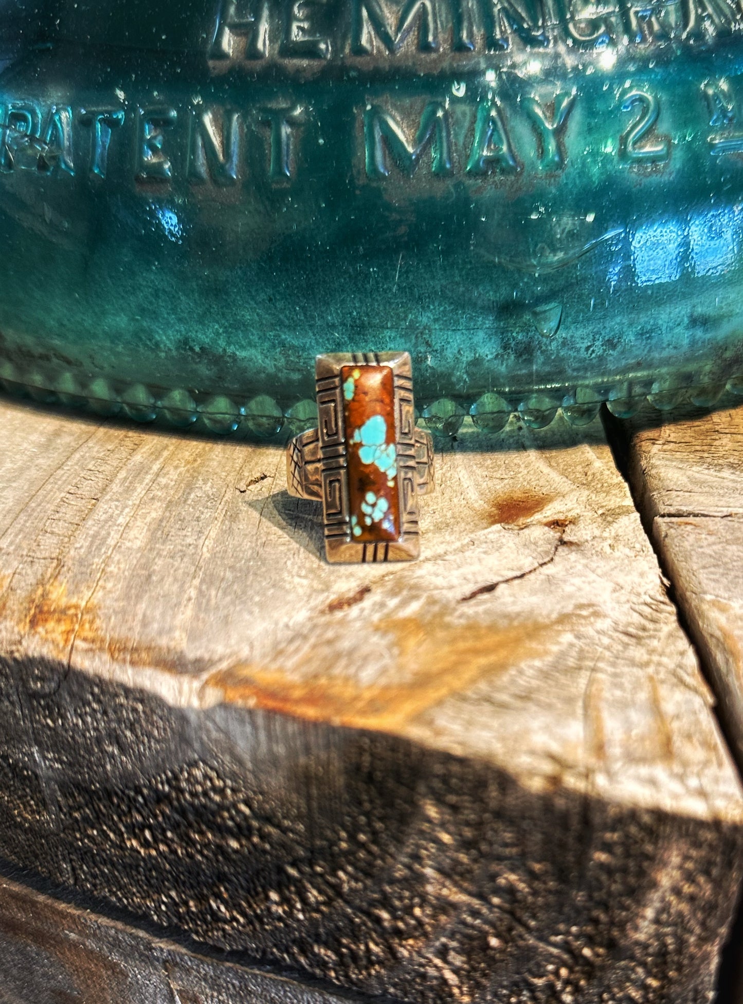 Turquoise & Natural Stone - Sterling Silver Ring