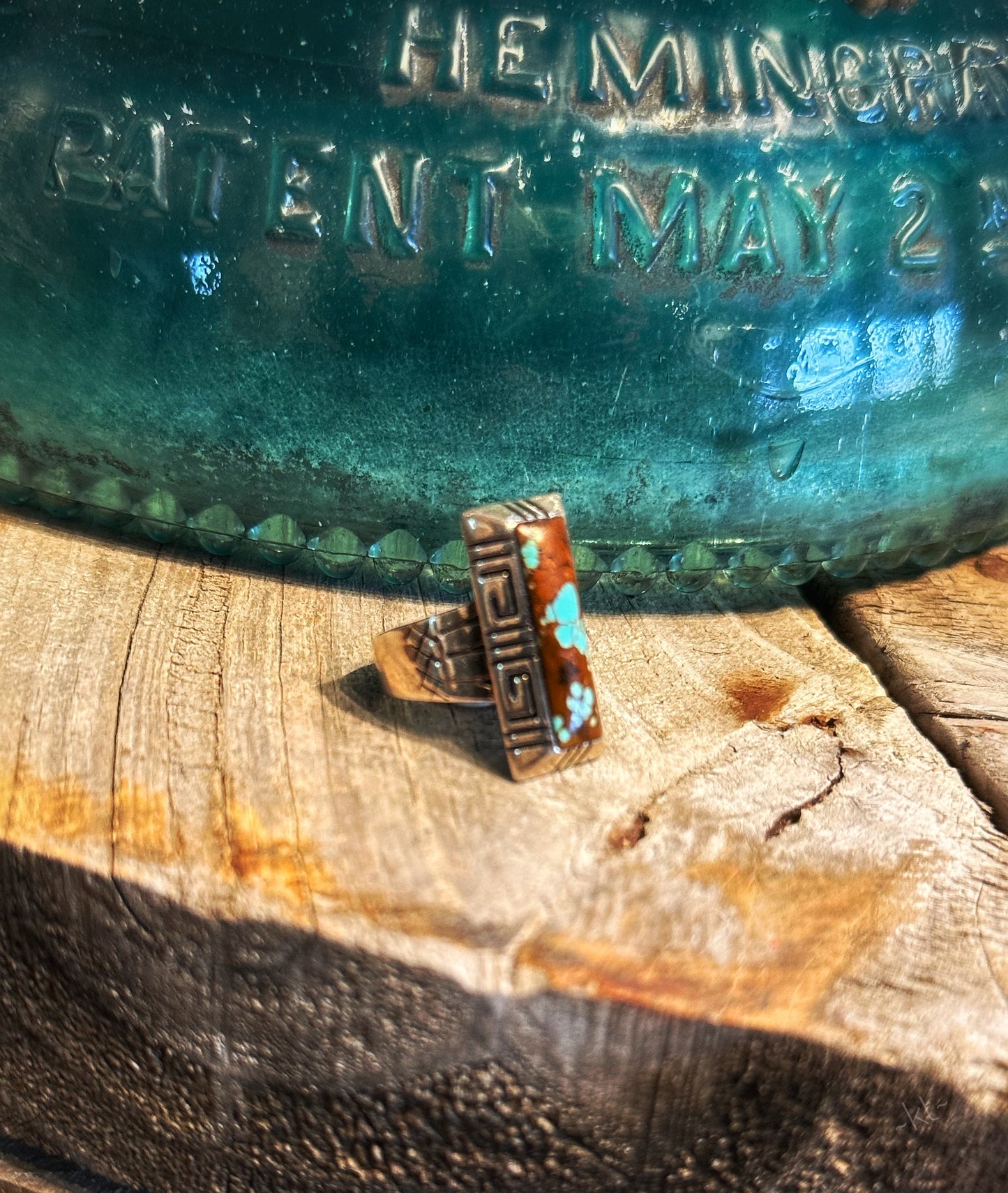 Turquoise & Natural Stone - Sterling Silver Ring