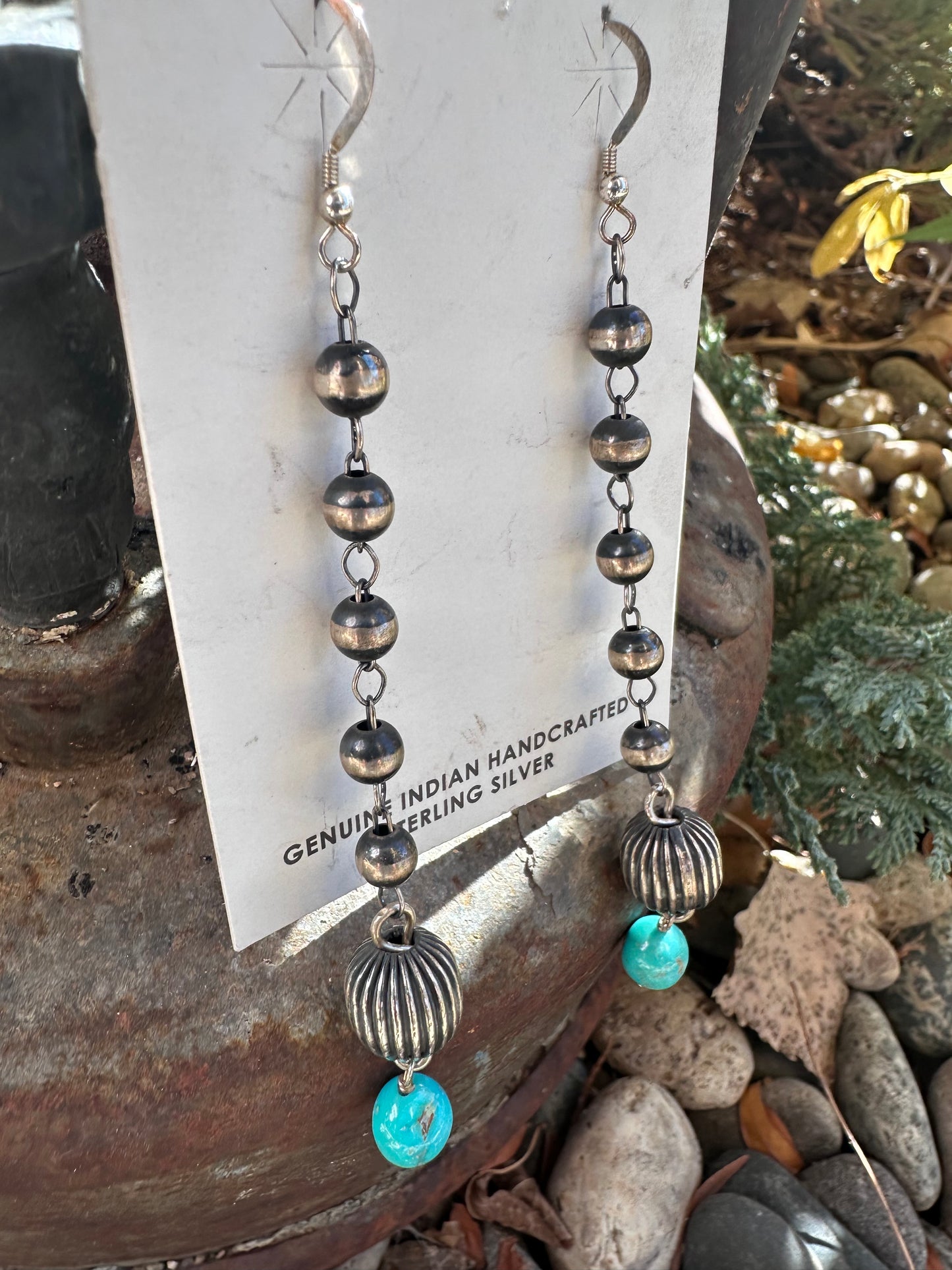 Navajo Pearl & Earrings Turquoise Bead