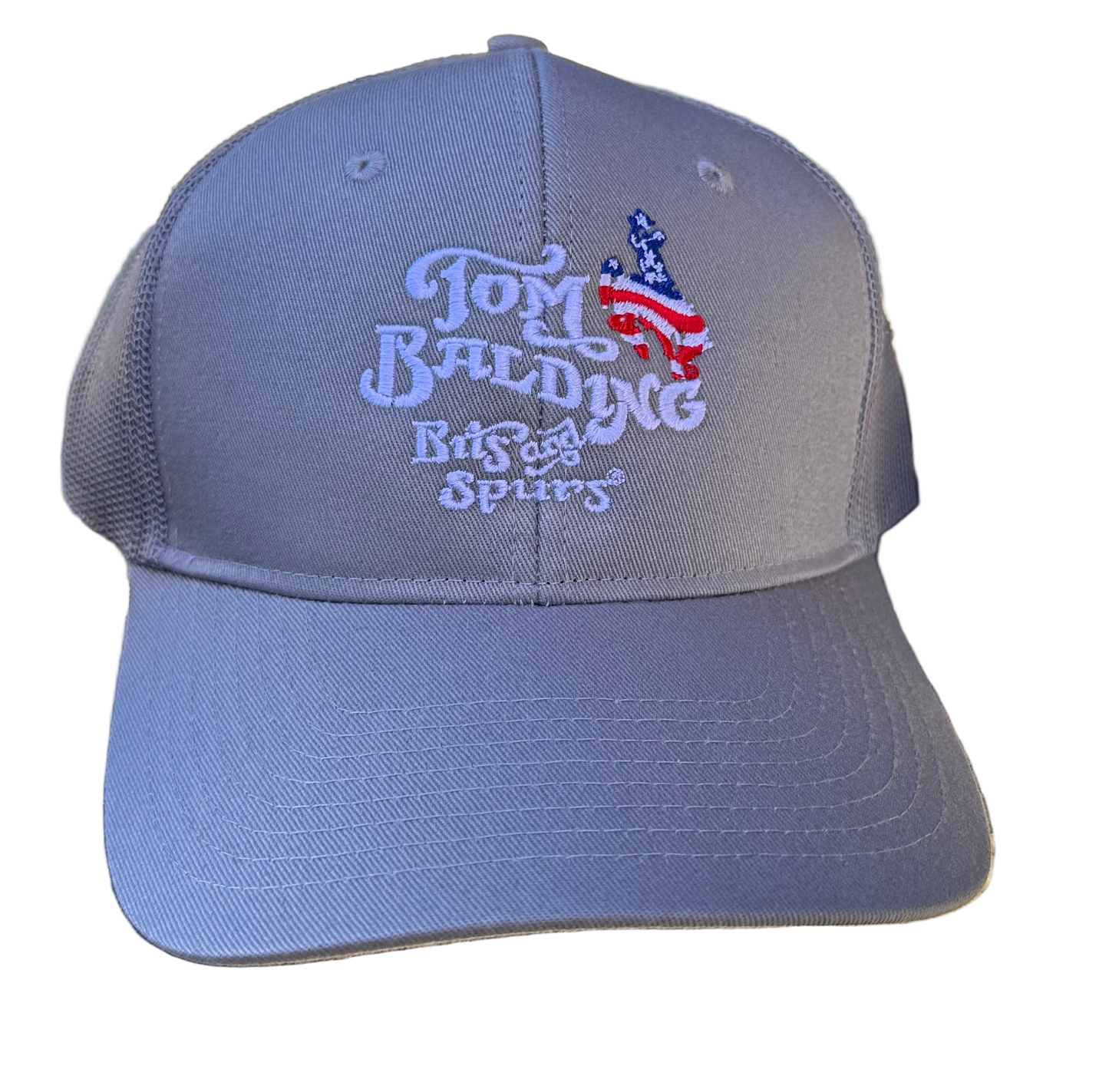 Cap #57 NEW Gray with Classic Logo Patriotic Bucking Horse
