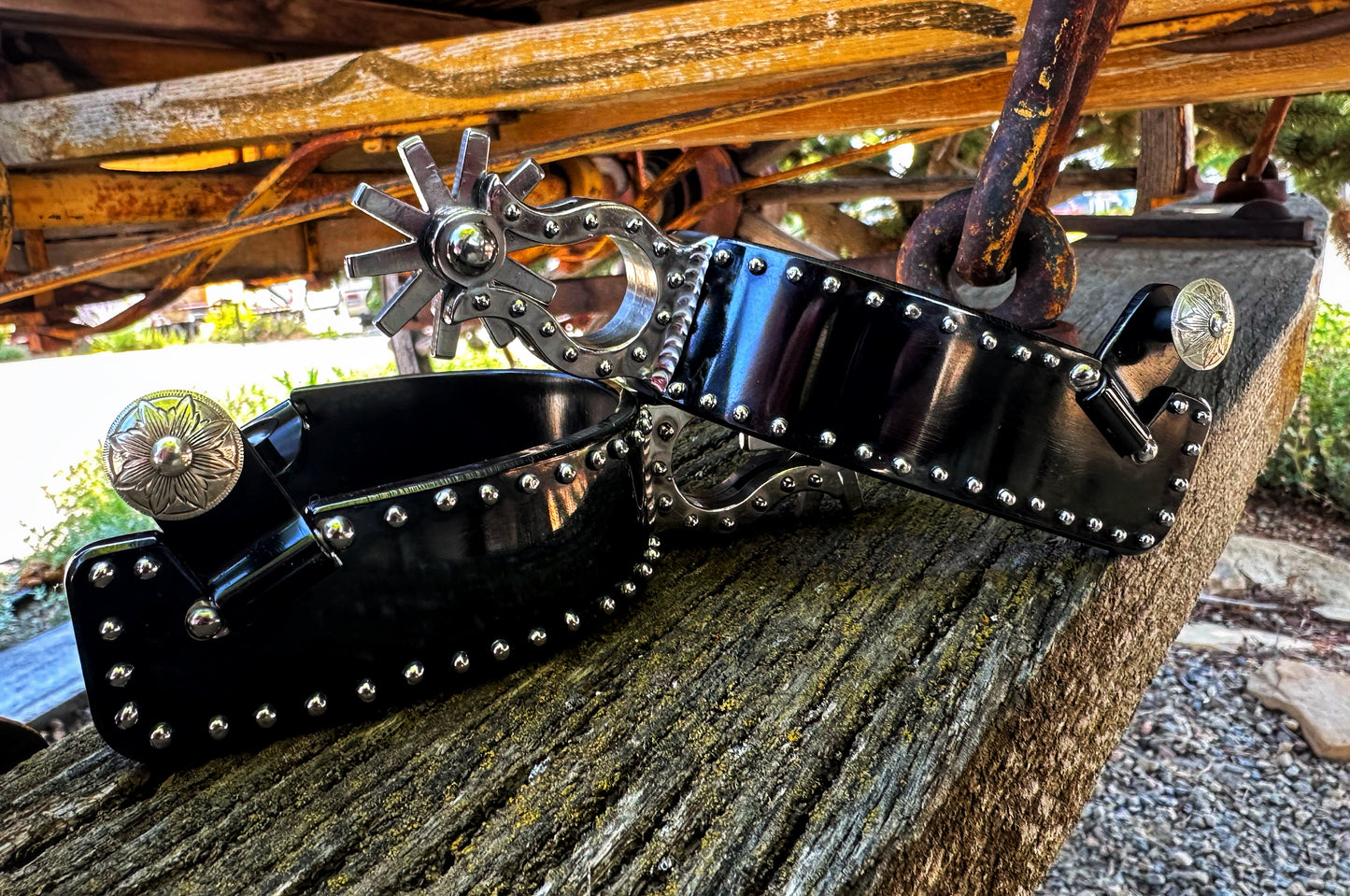 Spur Nr. 51 Texas Heelband Brown Finish mit Punkten