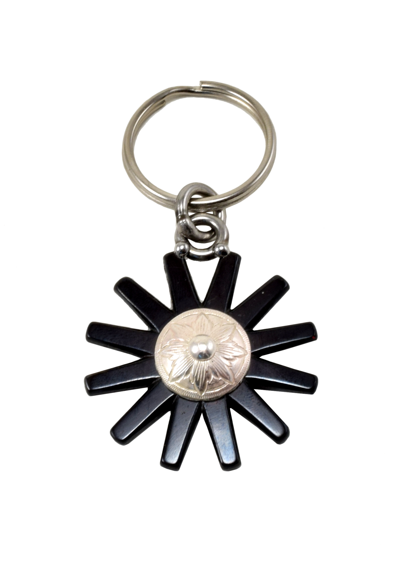 Spur Rowel Key Ring - Black