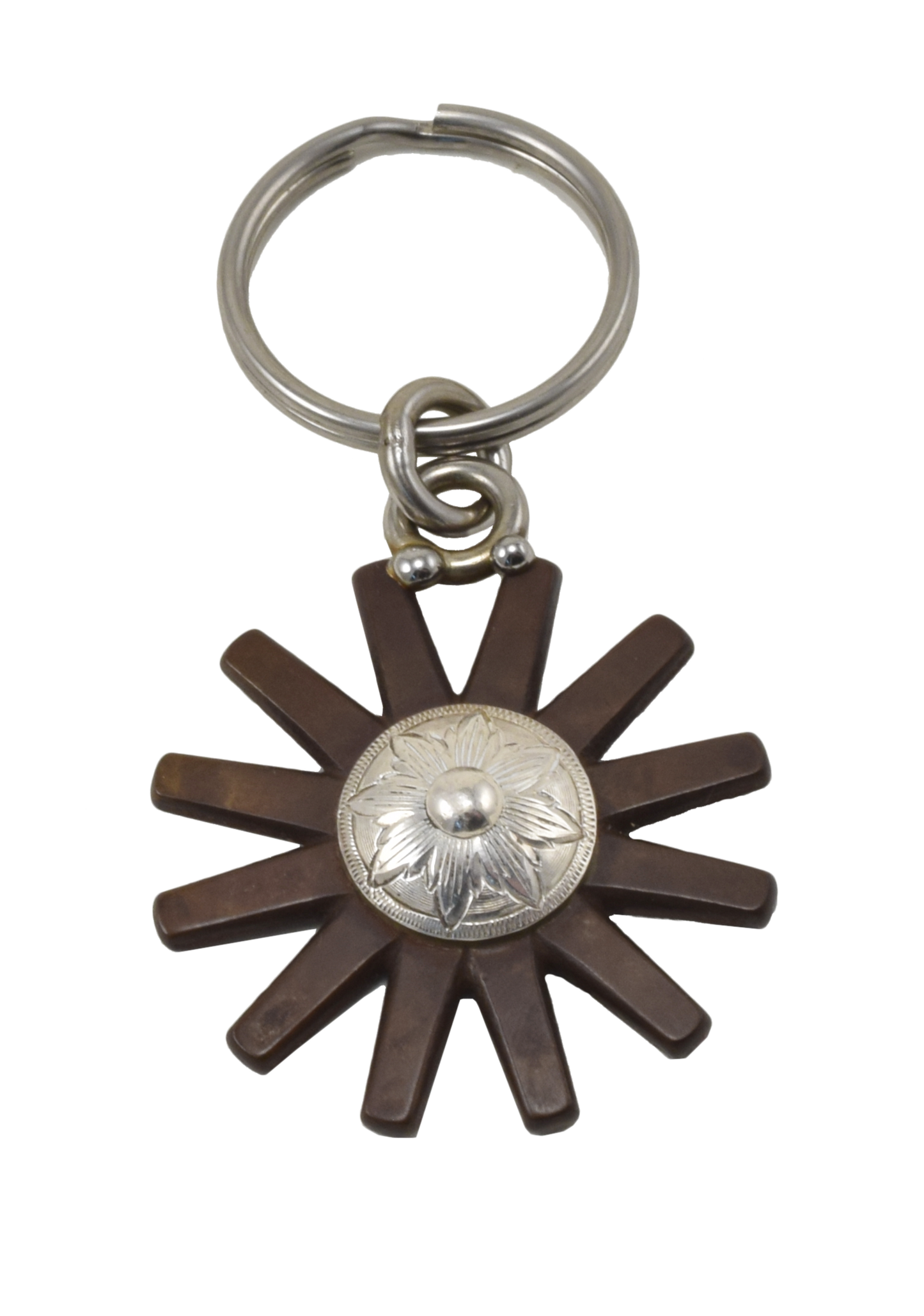 Spur Rowel Key Ring - Brown