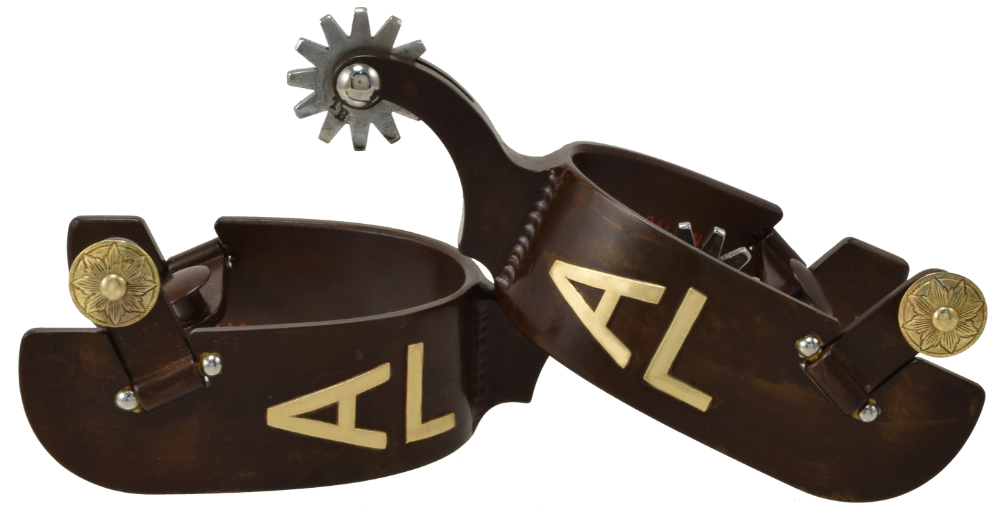 Spur Nr. 34 Custom Large Initials & Brown Finish