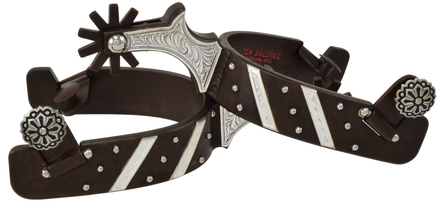 Éperons en argent gravés style Texas n° 1002
