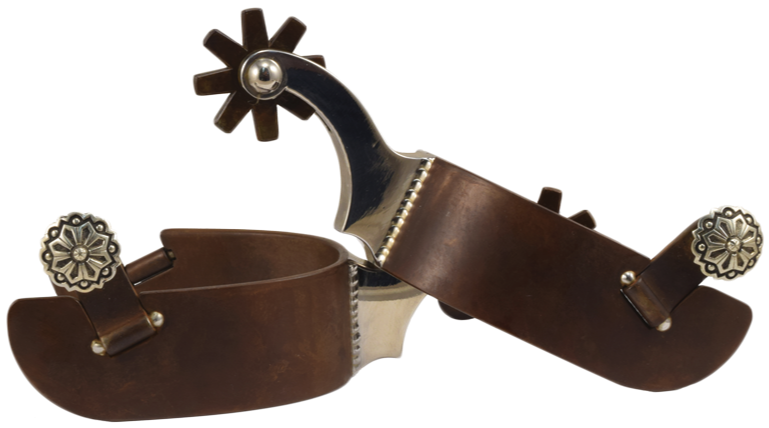 Éperon équestre #50 tige en acier inoxydable avec finition marron par Tom Balding Horse Tack