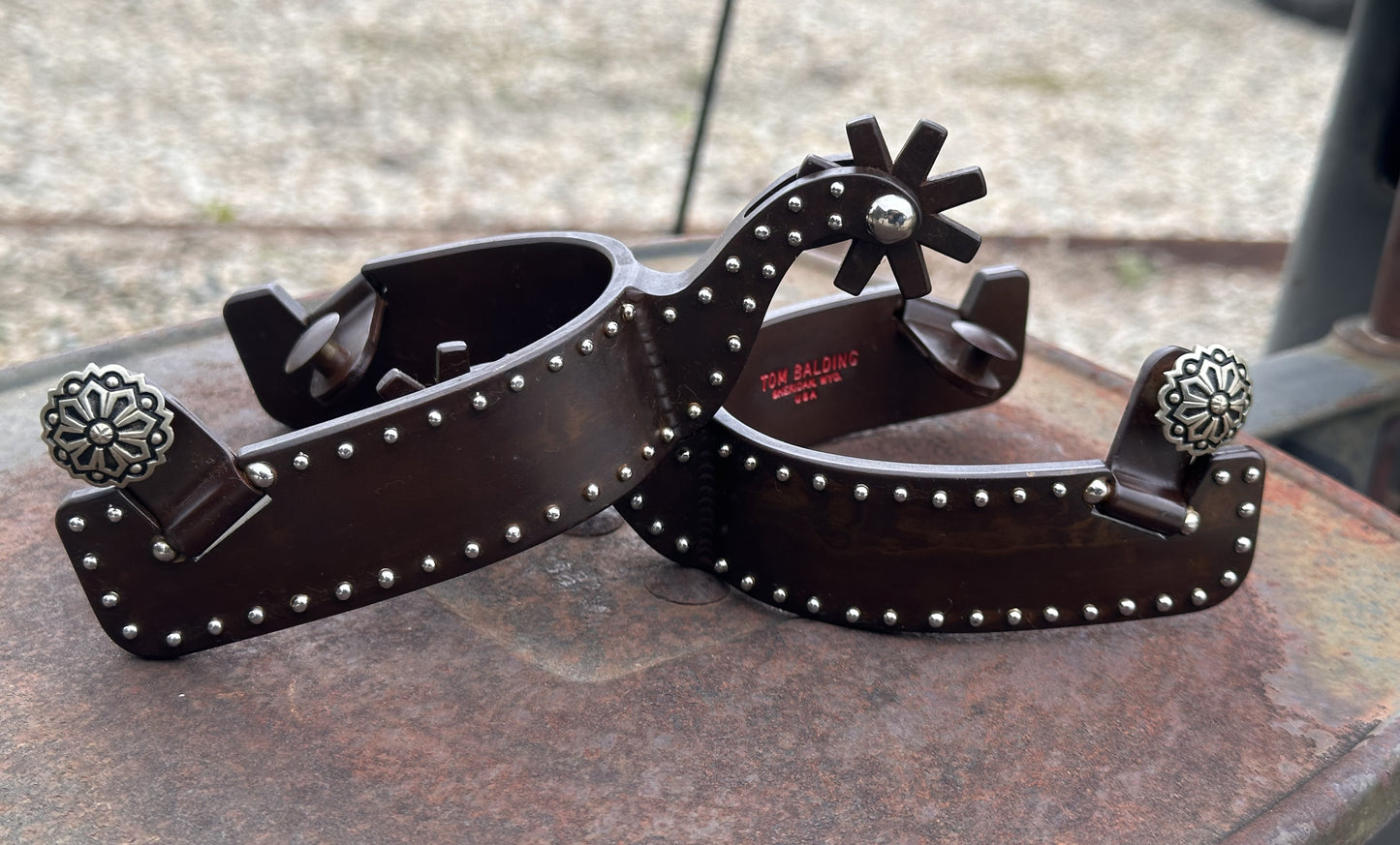 Talonnette Texas Spur n° 85 à pois marron-Talonnette pour homme