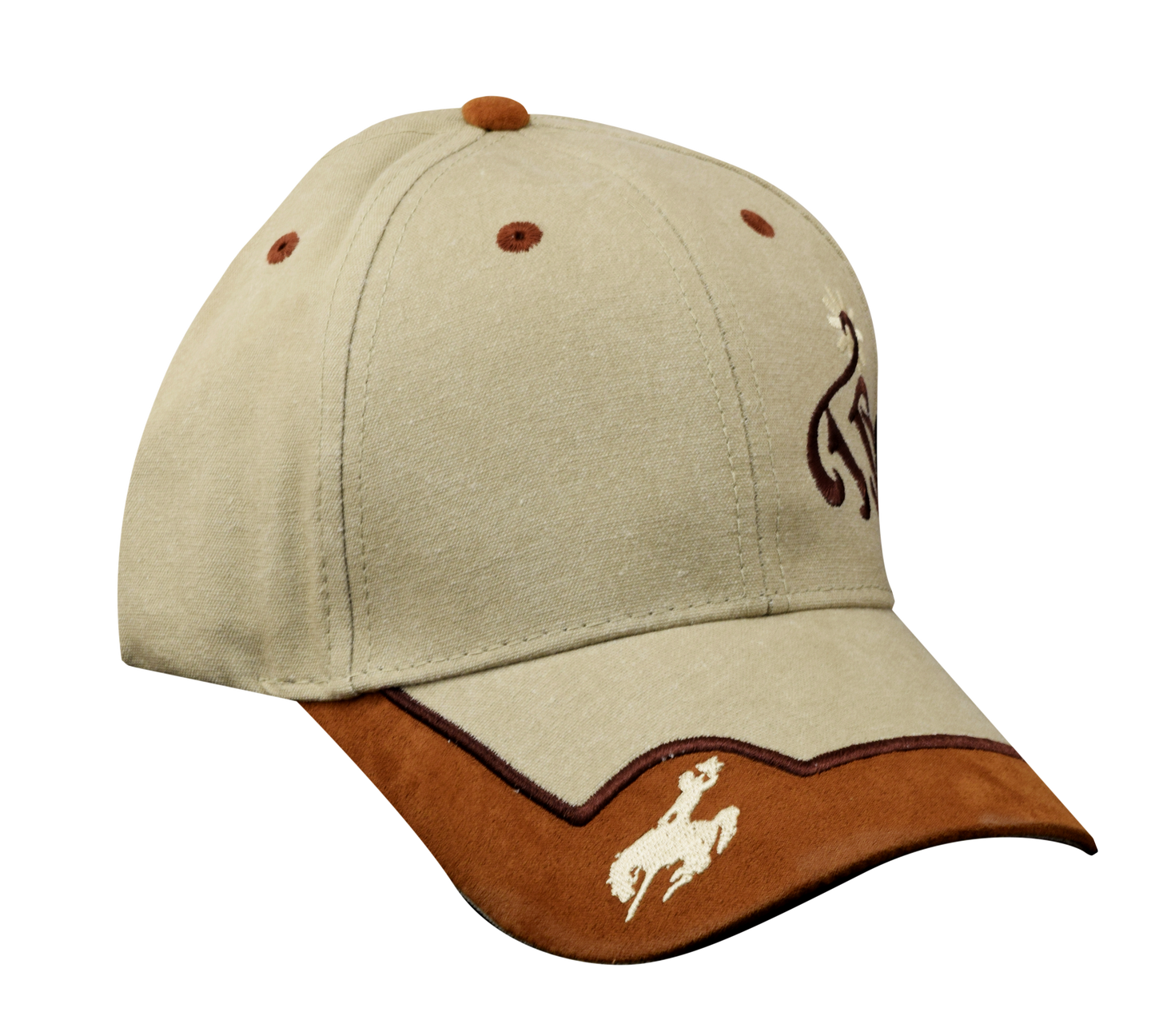 Cap #26 Khaki W/ Suede Brim TB Rowel Logo Cap