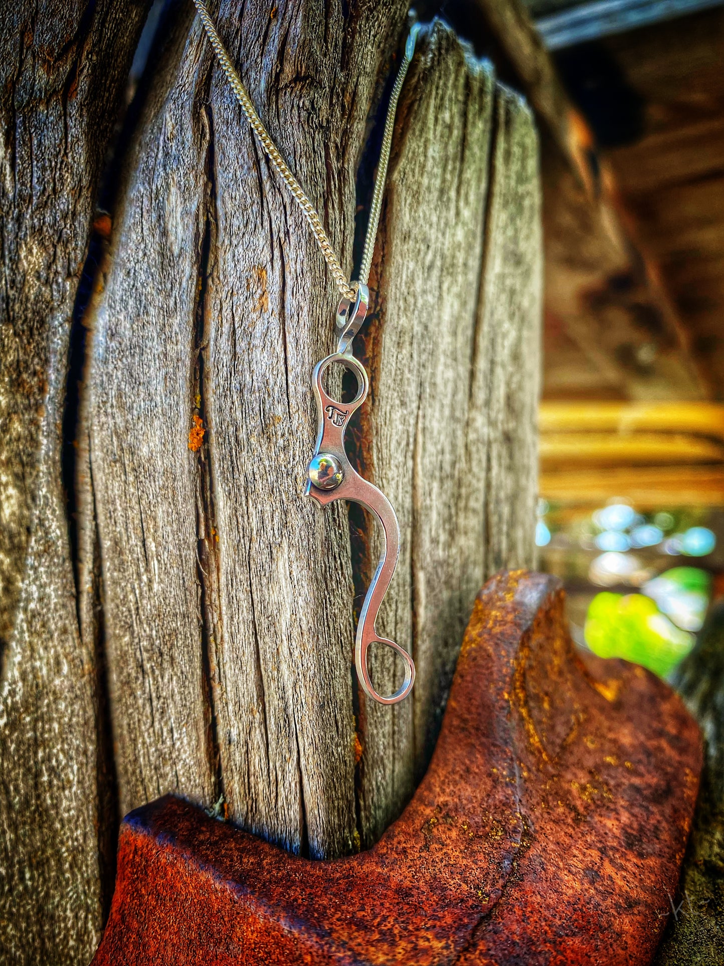 Stainless Sheridan Bit Shank Pendant By Tom Balding Bits & Spurs