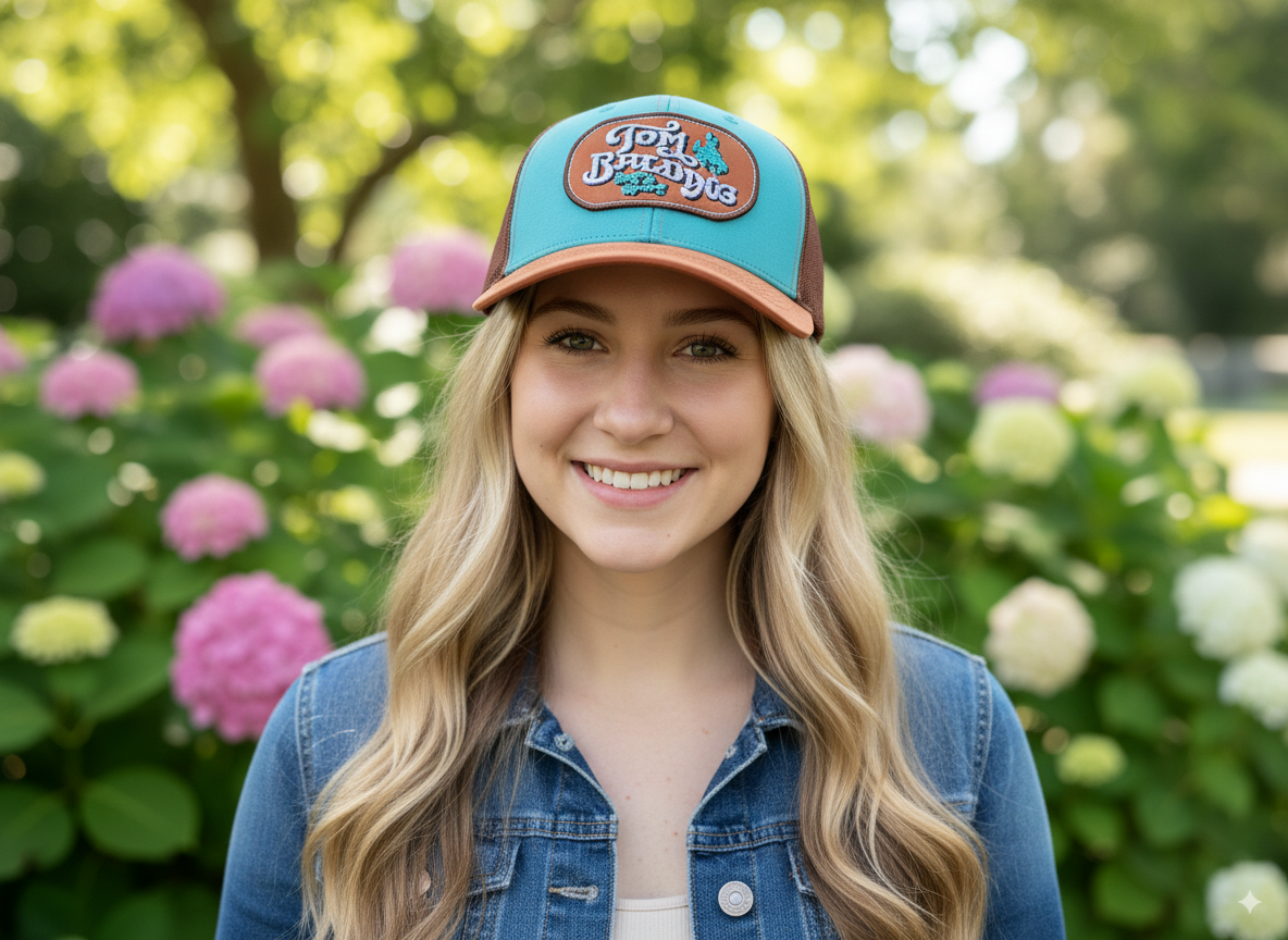 Casquette #52 NEW Burnt Orange & Turquoise avec logo classique