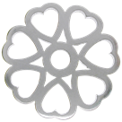 Éperons en acier inoxydable n° 111 avec motifs floraux et pois argentés