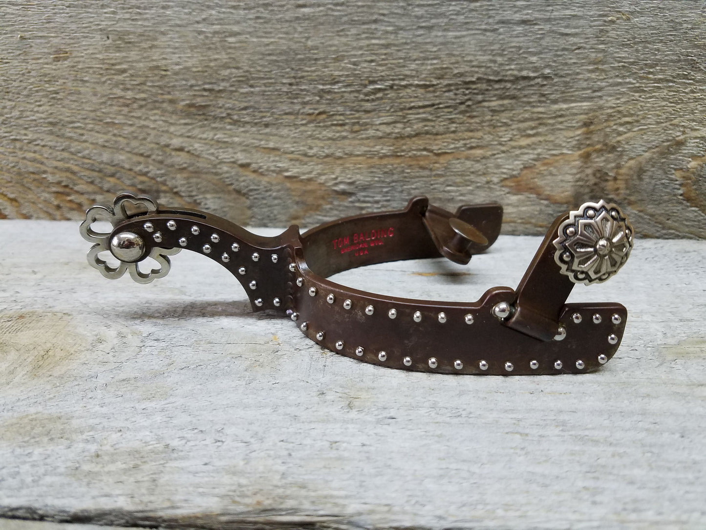 Equestrian Spur #44 Points avec finition marron par Tom Balding Horse Tack