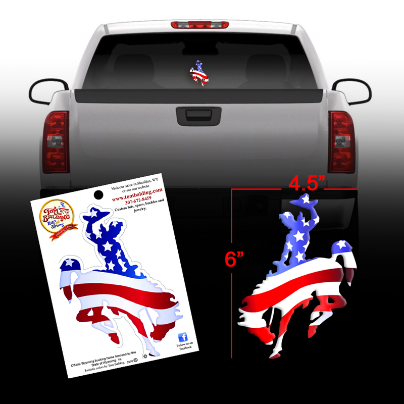 TB Patriotic Bucking Horse Decal By Tom Balding Bits & Spurs