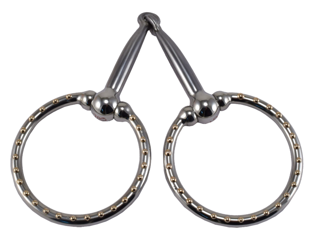 Ballhinge Ring Snaffle Stainless Brass Dots Tom Balding Bits And Spurs 