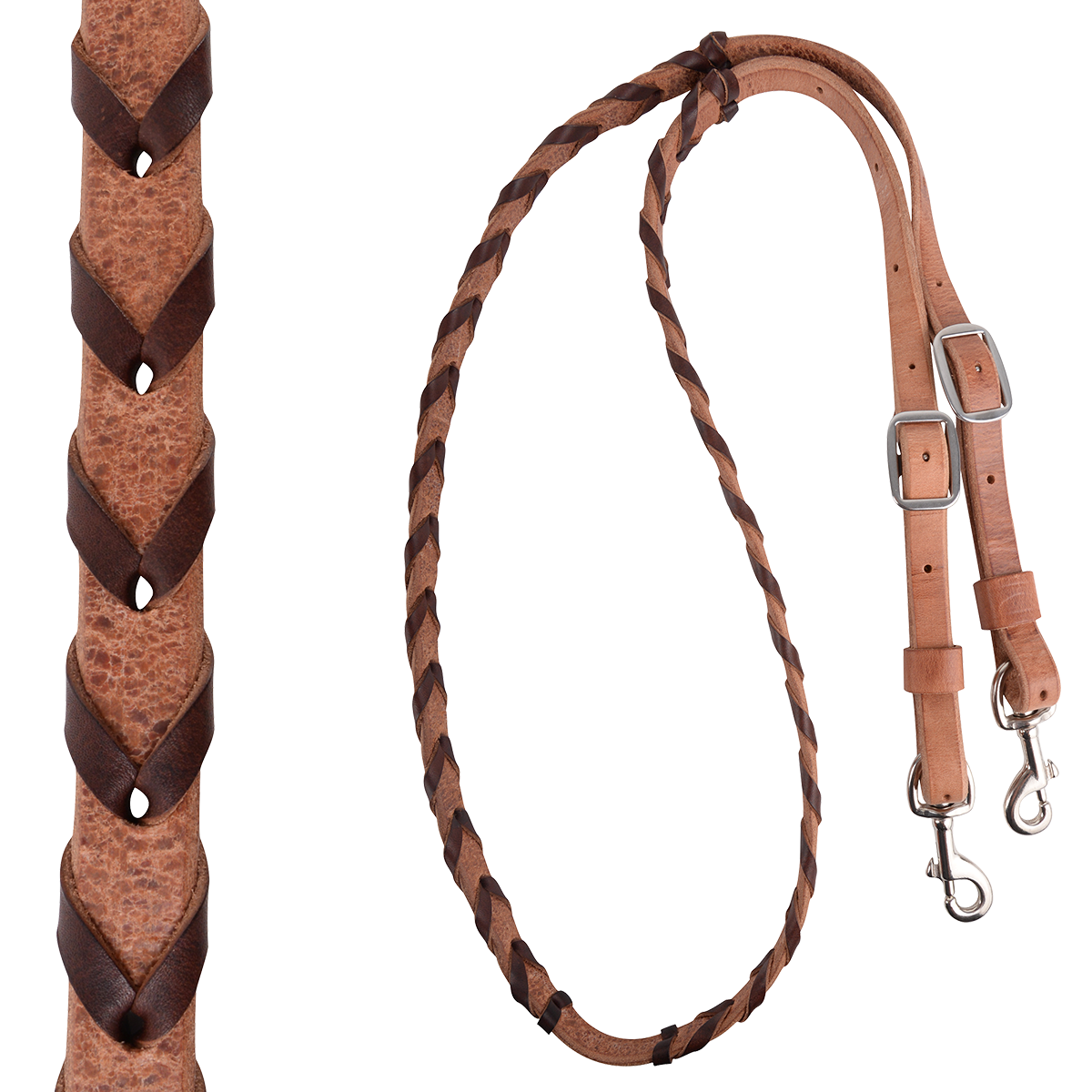 Reins - Barrel Rein With Latigo Lacing 5/8" Leather