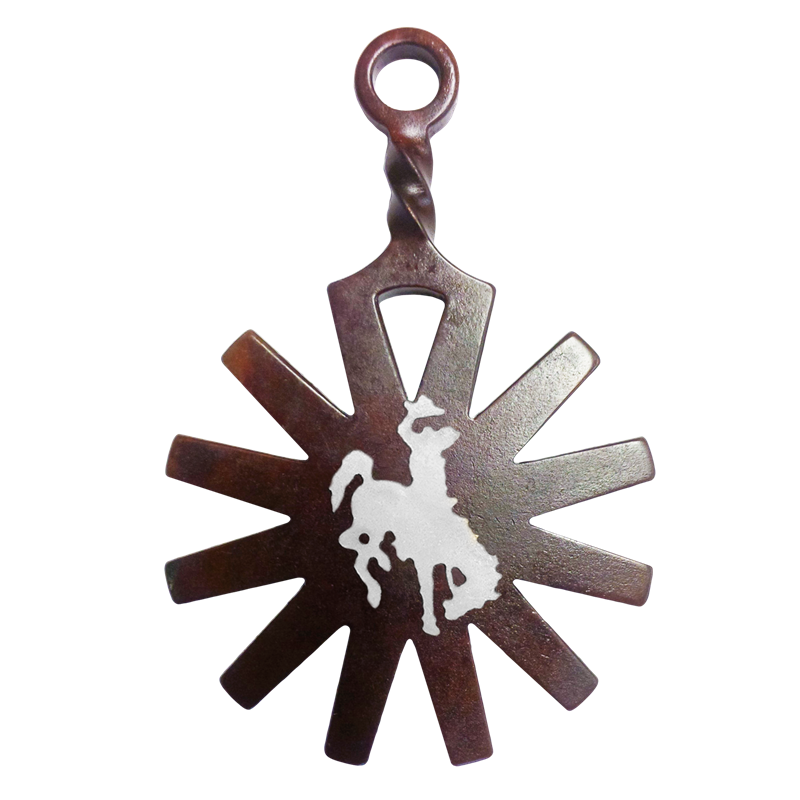 Customizable Flat Spur Rowel Key Ring - Brown