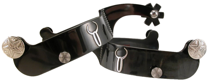 Bronc Spur #3 - Black With Brand