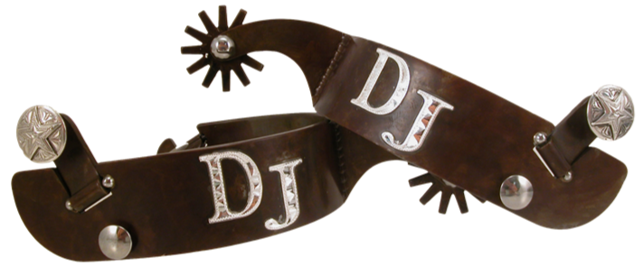 Bronc Spur #1 - Brown With Initials