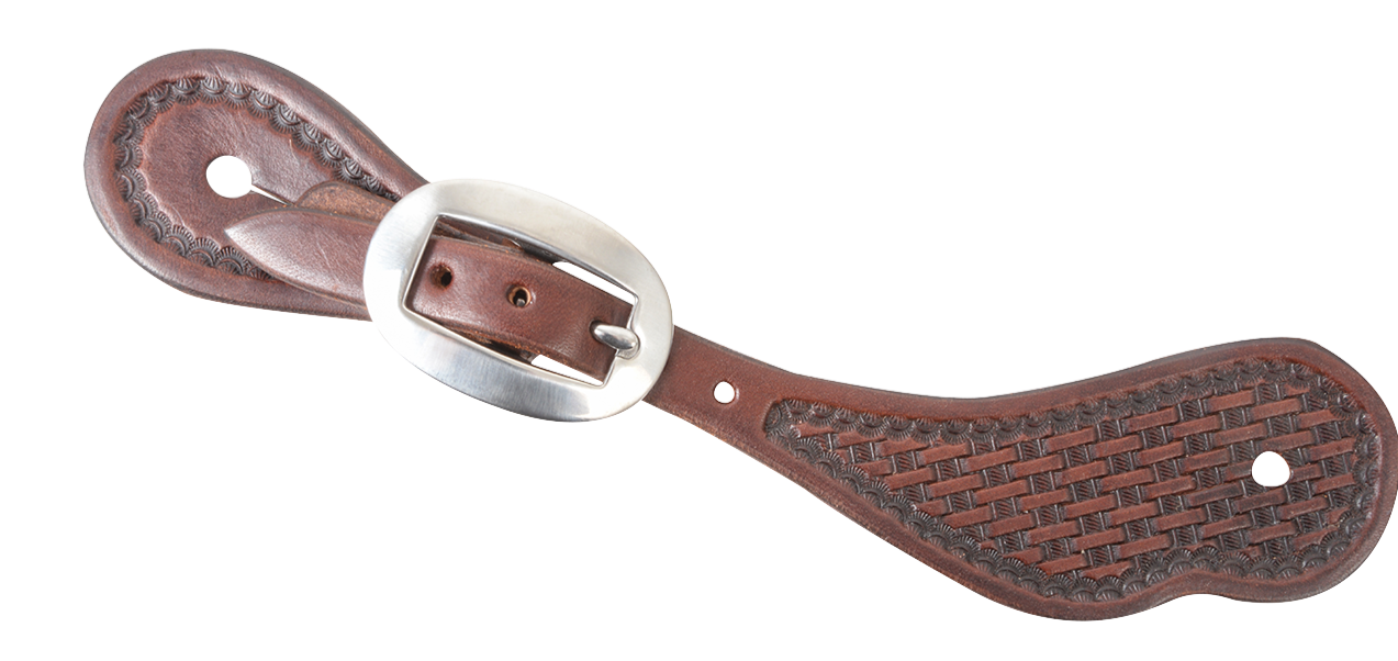 Spur Strap #11 Chocolate Skirting Leather With Basket Stamping - Ladies