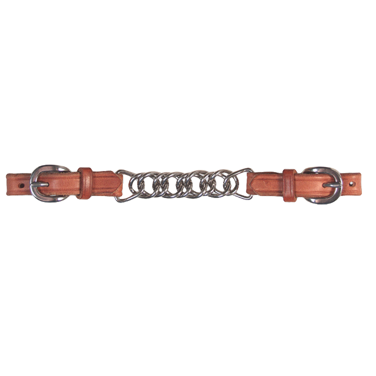 Curb Strap #6 Leather With Stainless Chain & Buckles