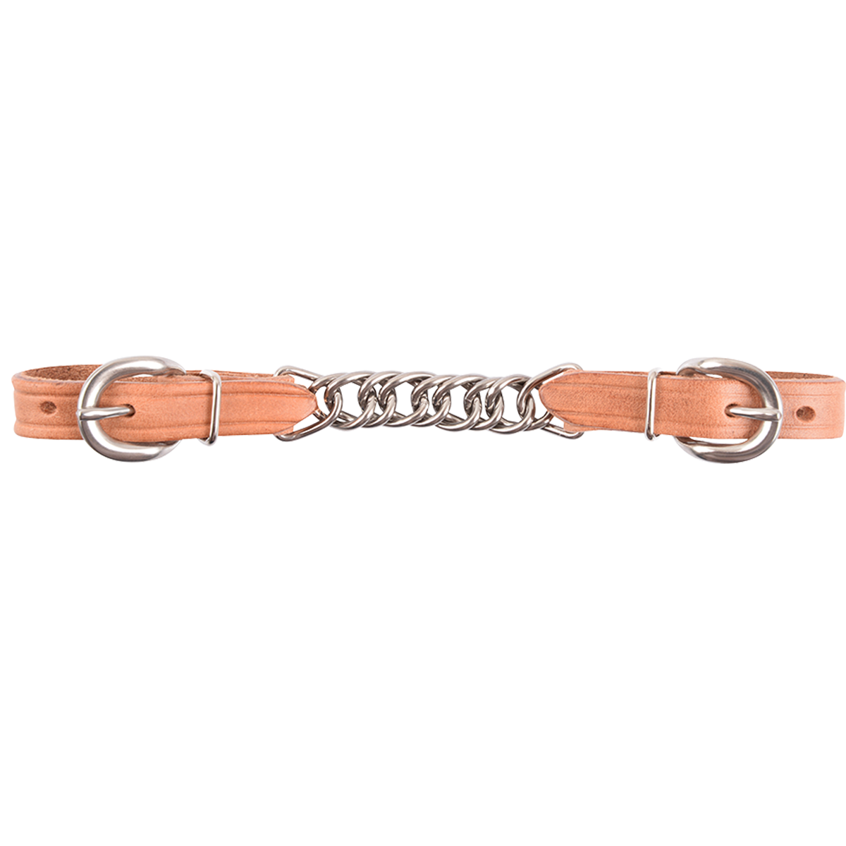 Curb Strap #6 Leather With Stainless Chain & Buckles