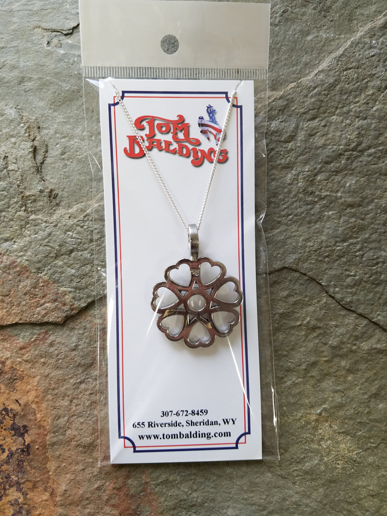 Pendentif en acier inoxydable S Spur Rowel - Grand coeur par Tom Balding Bits & Spurs