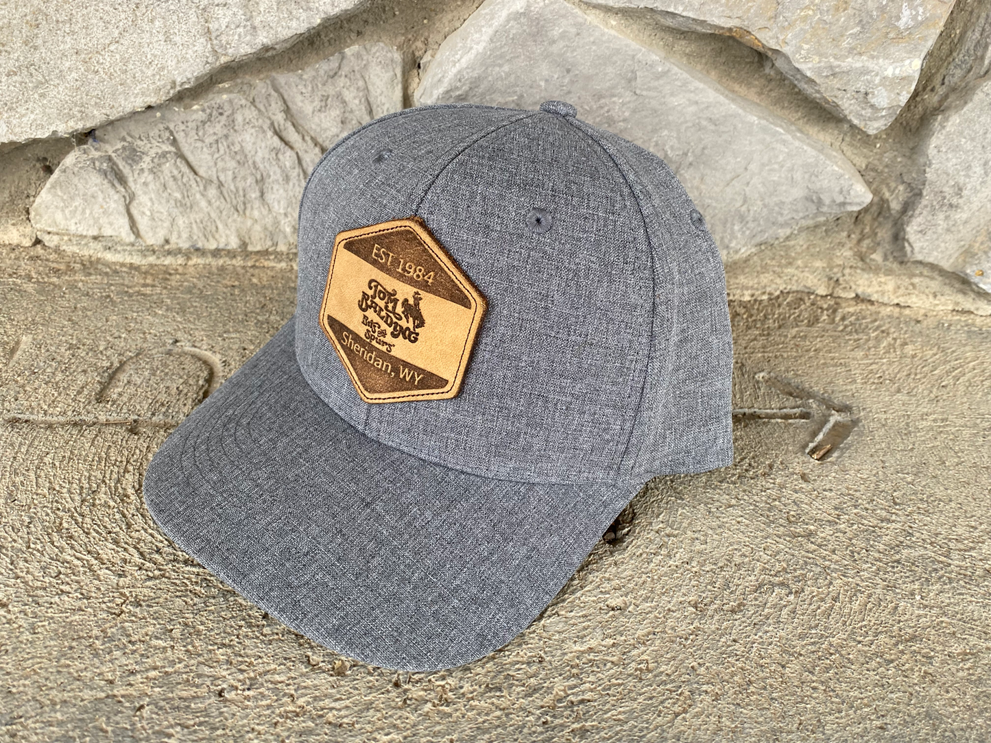 Cap #12 Leather Patch Heather Gray