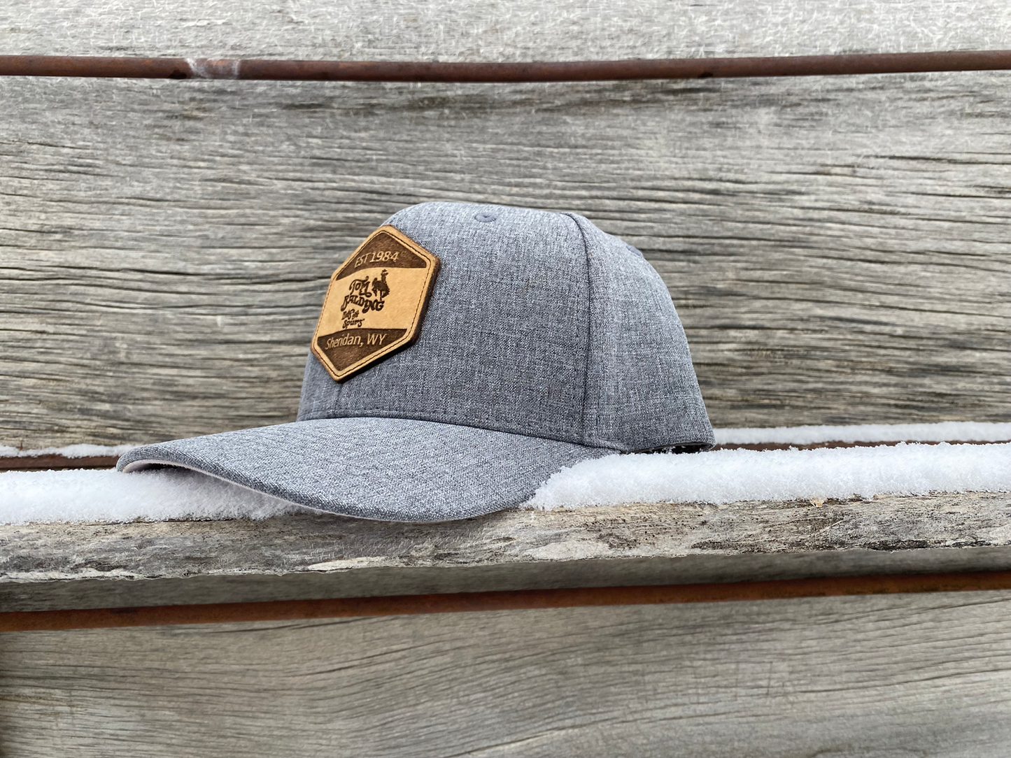 Cap #12 Leather Patch Heather Gray