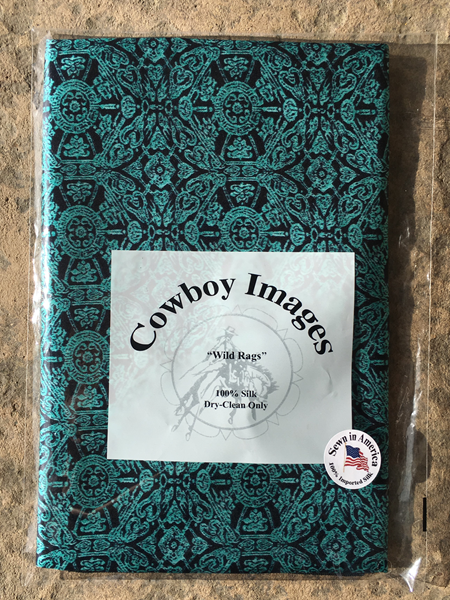 Silk Wild Rag Pattern - Lenço Matrix Teal Print