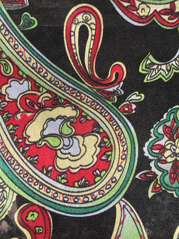 Sciarpa con stampa Charmeuse Paisley Fiesta con motivo a stracci selvatici in seta