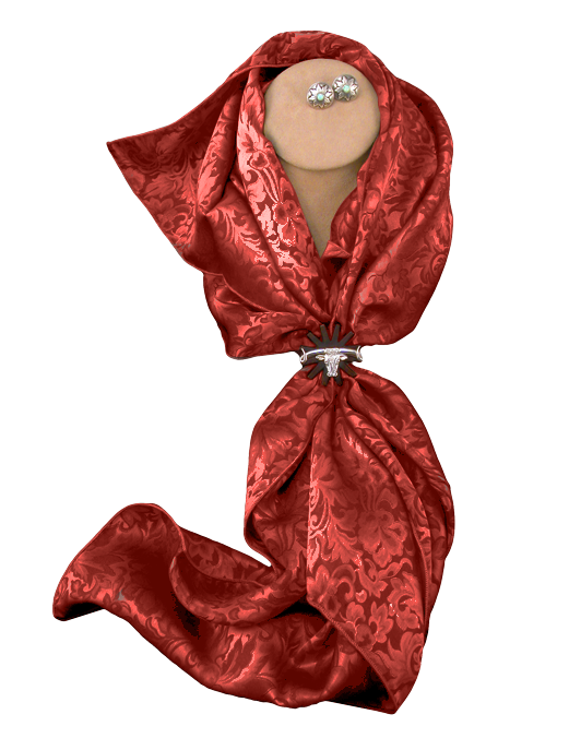 Silk Wild Rag - Red Jacquard Scarf