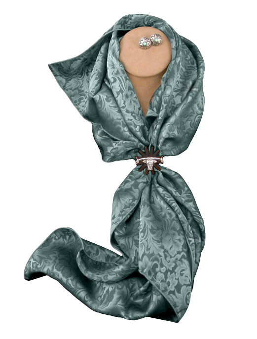 Silk Wild Rag - Sage Jacquard Scarf