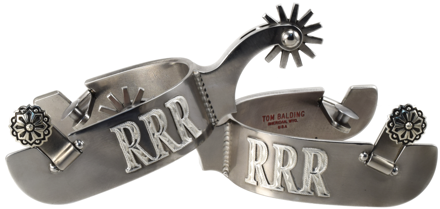 Spur #19 Classic Stainless Spurs with Custom Initials
