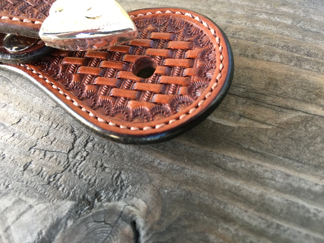 Spur Strap #100 Ladies Basket Tooled Straps