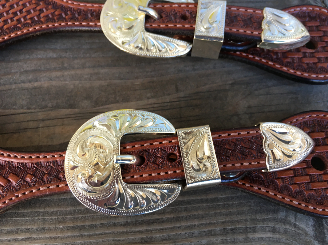 Spur Strap #100 Ladies Basket Tooled Straps