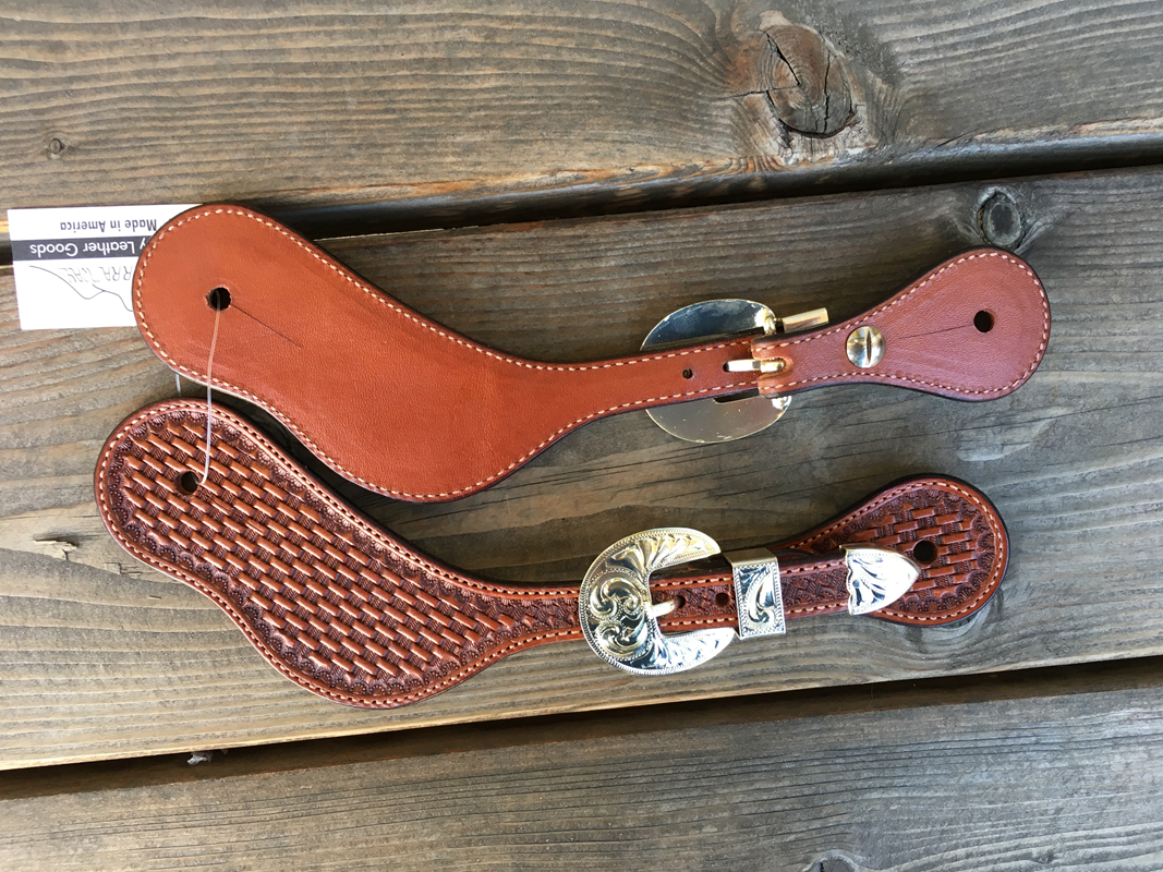 Spur Strap #100 Ladies Basket Tooled Straps