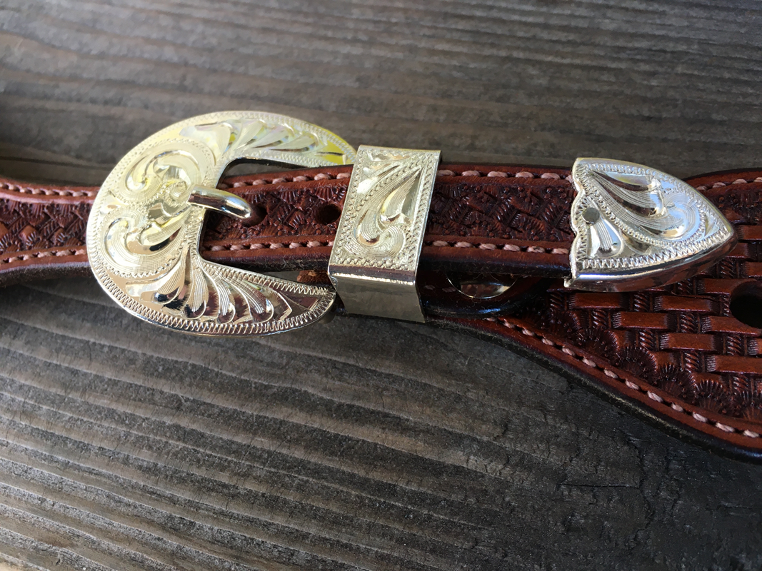 Spur Strap #100 Ladies Basket Tooled Straps