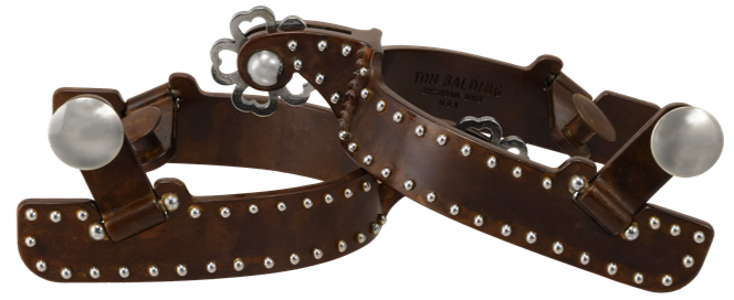 Equestrian Spur #45 Dots avec finition marron par Tom Balding Horse Tack