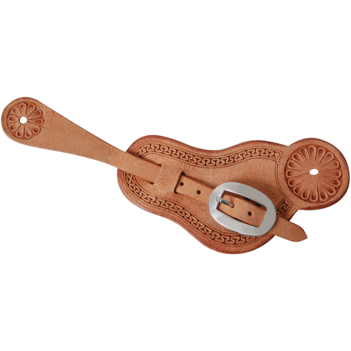 Cinturino per sperone n. 4 in pelle naturale con bordo San Carlos