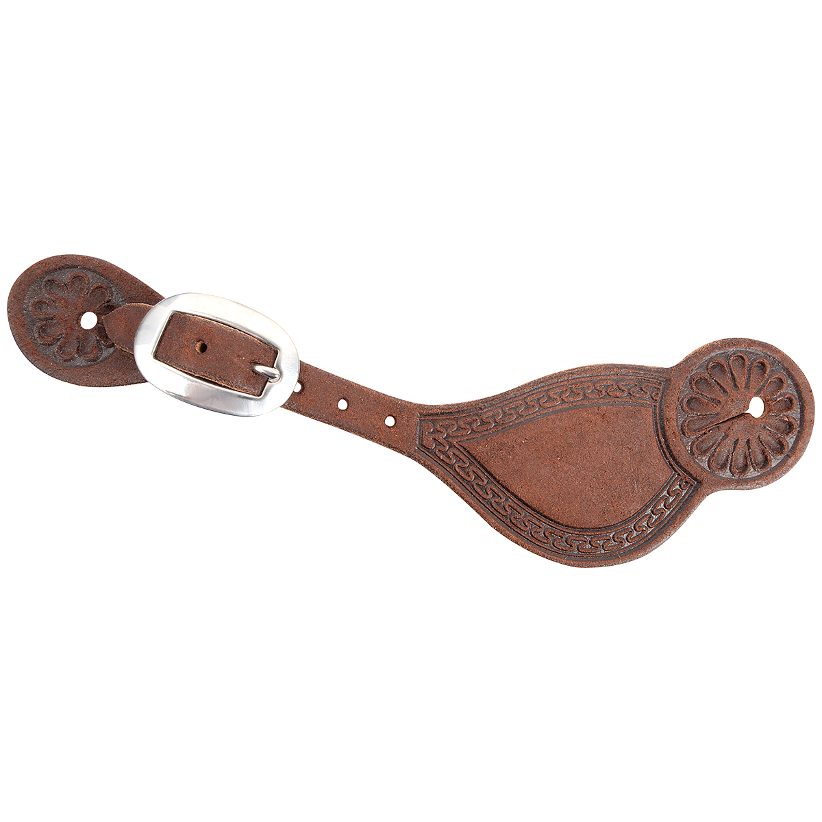 Cinturino per sperone n. 3 in pelle color cioccolato con bordo San Carlos