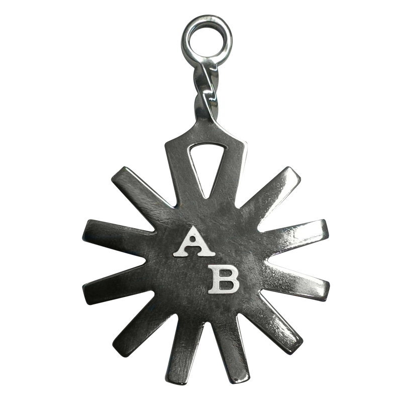 Llavero Flat Spur Rowel personalizable - Inoxidable