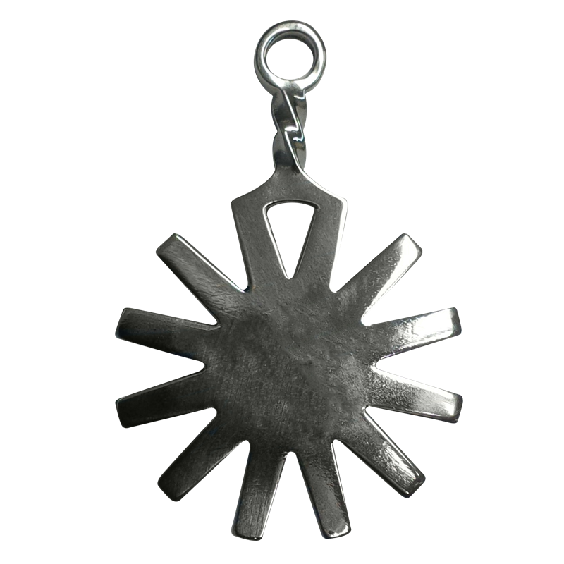 Customizable Flat Spur Rowel Key Ring - Stainless